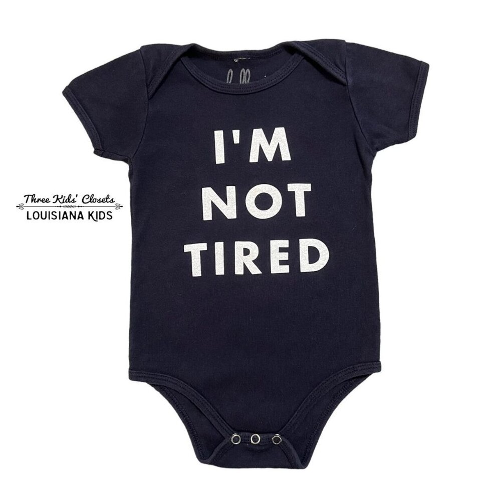 Hello Apparel 12-18m Navy I'm Not Tired Bodysuit Onesie
